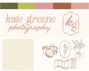 Editable Modern Logo Design: DIY Colorful Branding (Canva Template) Modern, Feminine, Brand Guide, Photographer