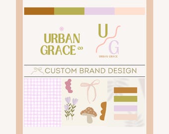 Custom Brand Package, Custom Logo Branding Kit, Illustration Logo Package, Branding Package, Modern Logo, Feminine Logo, Brand Toolkit