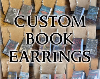 Handmade CUSTOM book earrings - read description