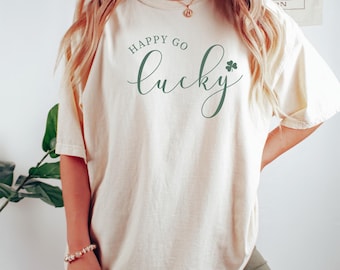 Comfort Colors Lucky Shirt, St Patrick's Day Shirt, Clover Shirt, Saint Patrick's Gift, Irish Clover Shirt, Happy Shamrock Shirt