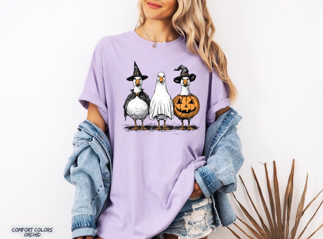 Boo Ghost Goose Comfort Colors® Shirt, Funny Skeleton Goose Halloween ...