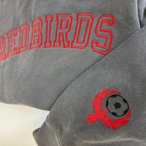 Redbirds Embroidered Sweatshirt, Redbirds Shirt, Illinois State, Redbird Mascot Sweatshirt, School Spirit Shirt, Redbirds School Spirit Wear