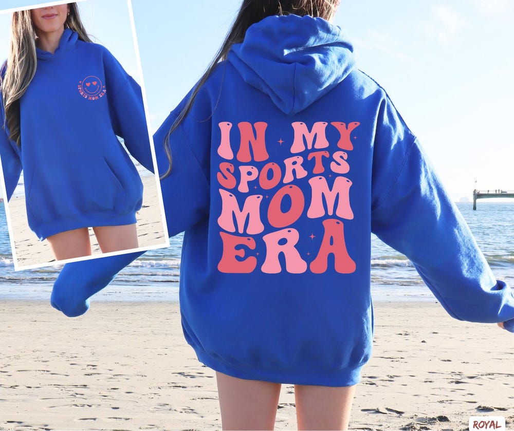 In My Sports Mom Era Hoodie, Sports Lover Gift, Game Day Hoodie, Gift For Mom, Football Mom, Baseball Mom,Softball Mom,Basketball Mom Hoodie