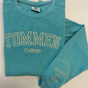 Comfort Colors Embroidered Sweatshirt, Custom Embroidery, Custom Sweatshirt, Maid Of Honor Outfit, Embroidered Crewneck, Custom Embroidered image 8