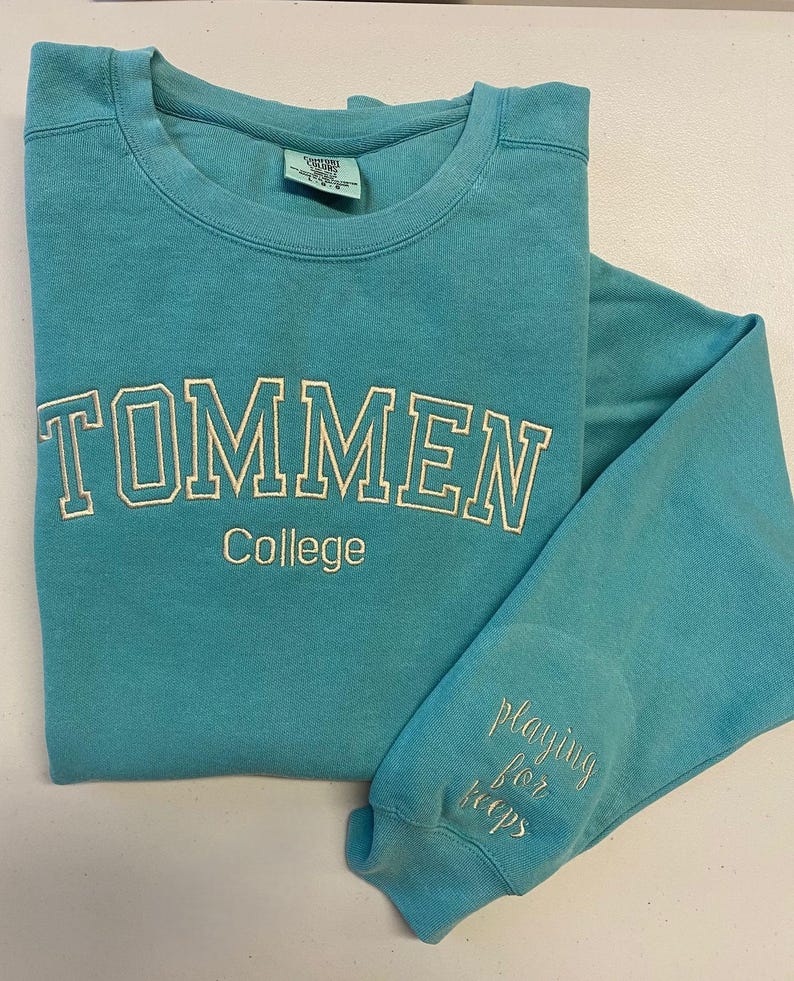Comfort Colors Embroidered Sweatshirt, Custom Embroidery, Custom Sweatshirt, Maid Of Honor Outfit, Embroidered Crewneck, Custom Embroidered image 8