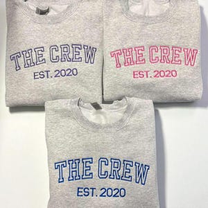 Comfort Colors Embroidered Sweatshirt, Custom Embroidery, Custom Sweatshirt, Maid Of Honor Outfit, Embroidered Crewneck, Custom Embroidered image 7
