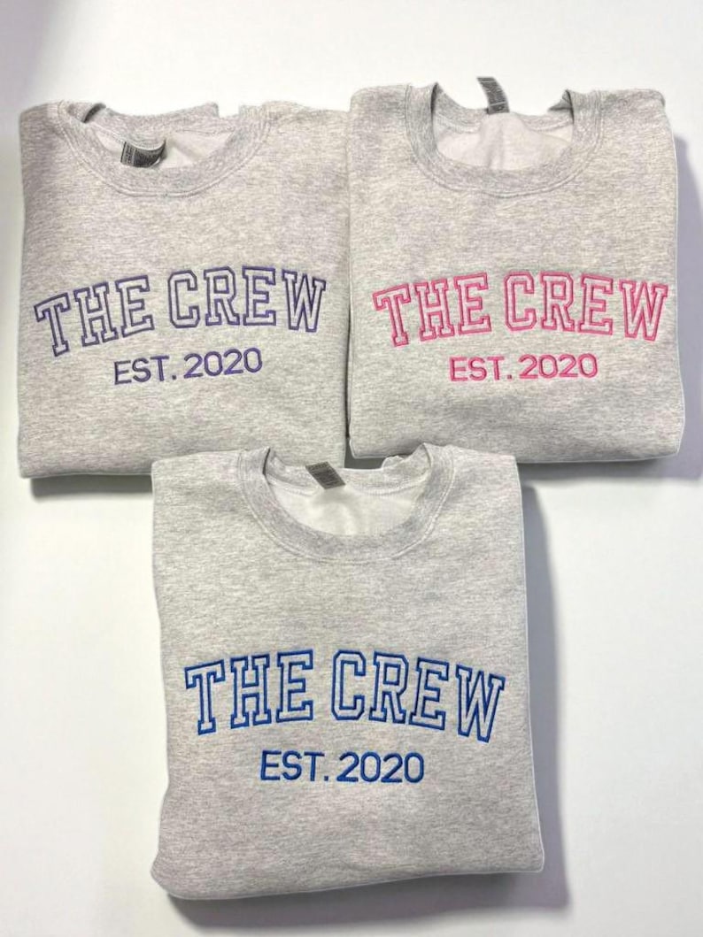 Comfort Colors Embroidered Sweatshirt, Custom Embroidery, Custom Sweatshirt, Maid Of Honor Outfit, Embroidered Crewneck, Custom Embroidered image 7