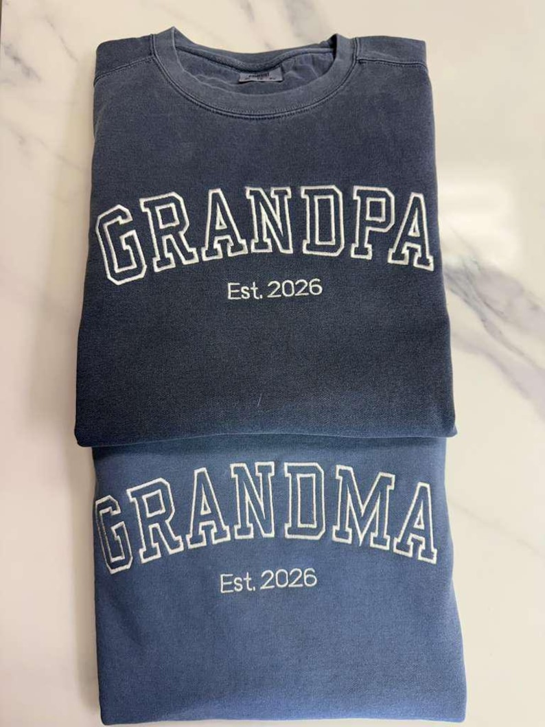 Comfort Colors Embroidered Sweatshirt, Custom Embroidery, Custom Sweatshirt, Maid Of Honor Outfit, Embroidered Crewneck, Custom Embroidered image 9
