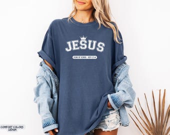 Jesus Is King Shirt Jesus Tshirt Christian Merch Bible Verse Tee Oversized Christian Streetwear Faith Based Clothing Religious Apparel Gift