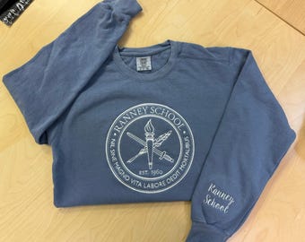 Custom Business Logo Comfort Colors Sweatshirt, Embroidered Sweatshirt, Custom Embroidered, Custom Embroidery, Chest Embroidered Sweatshirt