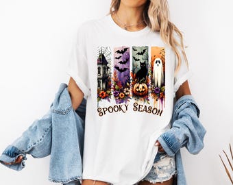 Spooky Season Tshirt, Retro Spooky Shirt, Spooky Halloween, Halloween Shirt, Fall Vibes ,Cozy Season Shirt, Cute Fall Shirt, Halloween Gift