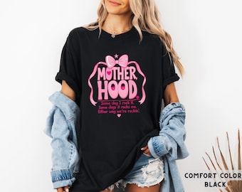 Comfort Colors® Motherhood Shirt, Trendy Mama T Shirt, Mom Life Tee, Oversized Graphic Mom T-shirt, Motherhood T Shirt, Cool Mom Club