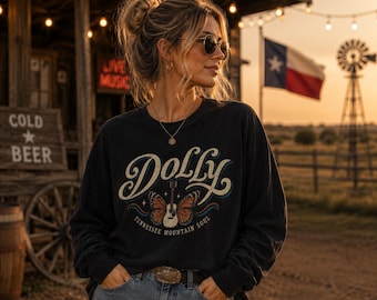 Dolly Parton Long Sleeve Shirt, Vintage Country Music Tee, Retro Dolly Graphic Shirt, Western Country Singer Top, Country Music Gift