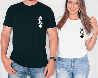 King Queen Shirts, King And Queen Couple Shirt, Valentine's Day Shirt, Valentine's Day Matching shirts, Honeymoon Shirts