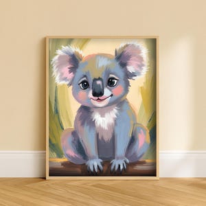 Baby Koala Nursery Wall Art – Jungle Animal Printable, Cute Australian Animal Decor for Toddlers, Digital Koala Download for Baby Room