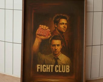 Fight Club Print ~  Fight Club Movie Poster ~ Aesthetic Room Decor ~ Fight Club Movie ~ Trendy Maximalist Wall Art ~ Fight Club Poster