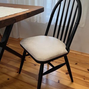 Black Wood Dining Room Chair, Modern Living Room Chair, Handmade Wooden Chair, Chair for 6, Office Chair