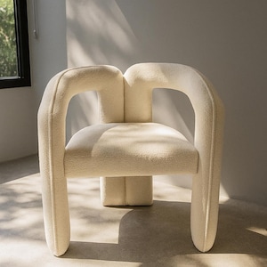 Modern Upholstered Dining Chair: Scandinavian Style Wooden Frame