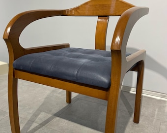 Handmade Walnut Wood Dining Chair: Modern Living Room Office Chair