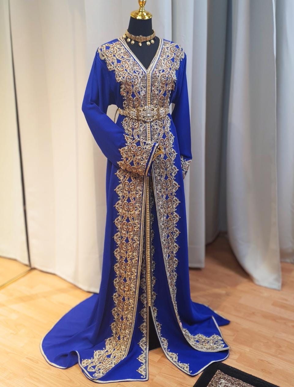 Arabian Royal Dress Traditional Navy Blue Turkish Wedding Dress Arabian  Ottoman Moroccan Bride Dress