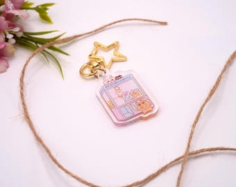 Claw Machine Acrylic Keychain, Arcade Charm, Cute Kawaii Keychain, Gamer Gift, Cute Bag Charm, Retro Arcade Accessory