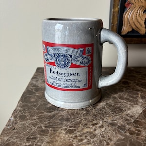 Vintage Collectible Stoneware Anheuser-Busch Budweiser Logo, Beer Advertising Mug Beer, Budweiser Stein