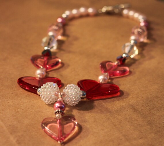 Items similar to Valentine's Day Toddler, Little Girl Dress Up Necklace, Handmade by Coral Joy