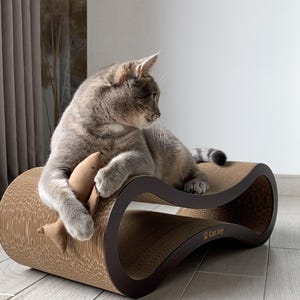 Meubles à gratter pour chat, Lit à gratter pour chat, Carton à gratter pour chat, Salon moderne pour griffoir pour chat, Lit durable pour chat, Bloc-notes