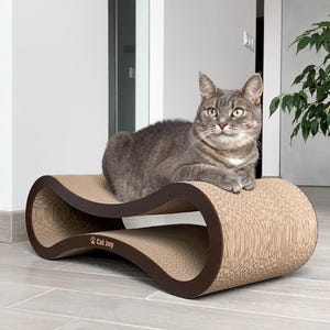 Katzenkratzbett, Katzenkratzpappe, Moderne Katzenkratzlounge, Langlebiges Katzenbett, Kratzunterlage, Katzenmöbel zum kratzen
