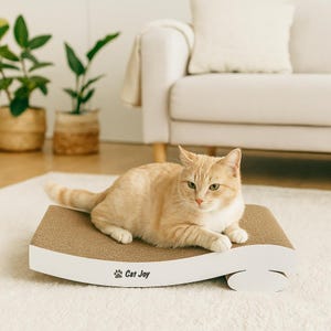 Modern Cat Scratching Pad, Cardboard Cat Bed, Interactive Cat Lounge, Durable Scratcher for Indoor Cats, Fun Play Furniture for Kittens