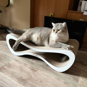 Krabpaal, kattenkrabkarton, moderne kattenkrablounge, duurzame kattenmand, houten krabkussen, kattenmeubel om te krabben