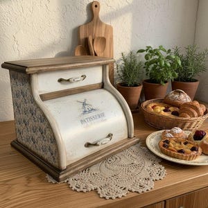 Vintage French Bread Box - Etsy