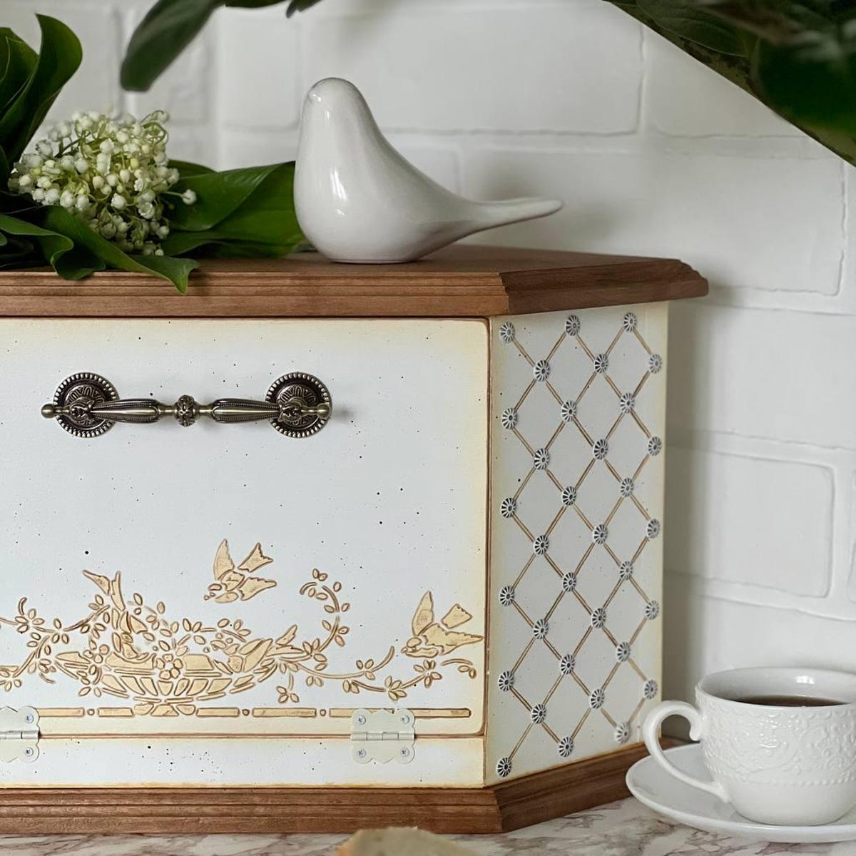 Corner Wooden Bread Box, Rustic Farmhouse Bread Bin, Vintage Wooden Kitchen Storage, Handmade Retro Bread Container, Christmas Gift - Etsy