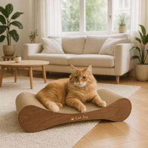 Modern Cat Scratching Pad, Interactive Cat Lounge, Cardboard Cat Bed, Durable Scratcher for Indoor Cats, Fun Play Furniture for Kittens