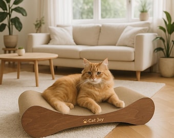 Modern Cat Scratching Pad, Interactive Cat Lounge, Cardboard Cat Bed, Durable Scratcher for Indoor Cats, Fun Play Furniture for Kittens