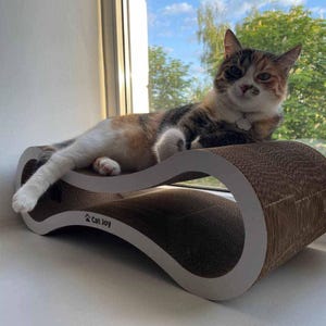Kattenkrabpaal, krablounge, kattenmeubel voor binnen, kattenkussen met krabber, kartonnen kattenbed, speelmeubels, cadeau voor kattenliefhebbers