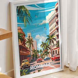 Mombasa  print - Kenya, Mombasa  travel poster, Kenya travel poster, Kenya cityscape wall, unique city decor