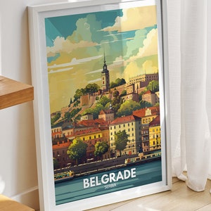 Belgrade  print - Serbia, Belgrade travel poster, Serbia travel poster, Serbia cityscape wall art, unique city decor
