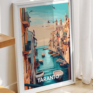 Taranto travel print - Italy, Taranto travel poster, Italy travel poster, Italy cityscape wall art, unique city decor