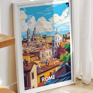 Rome  print - Italy, Rome travel poster, Italy travel poster, Italy cityscape wall art, unique city decor