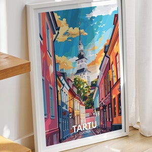 Tartu travel print - Estonia, Tartu poster, Estonia poster, Estonia cityscape wall art, unique city art decor, Tartu home wall art poster