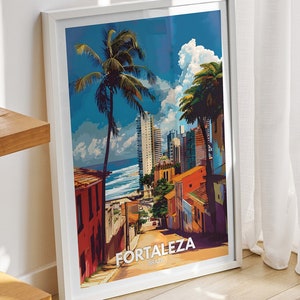 Fortaleza  print - Brazil, Fortaleza travel poster, Brazil travel poster, Brazil cityscape wall art, unique city decor
