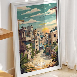 Gaza  print - Palestine, Gaza travel poster, Palestine travel poster, Palestine cityscape wall, unique city decor