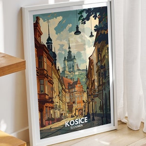 Kosice travel print - Slovakia, Kosice travel poster, Slovakia travel poster, Slovakia cityscape wall art, unique city art decor