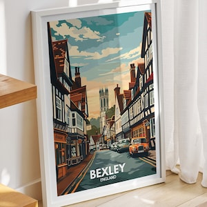 Bexley travel print - England, Bexley art poster, England travel poster, United Kingdom wall art, English art decor