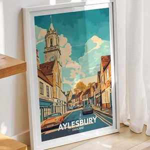 Aylesbury travel print - England, Aylesbury travel poster, England travel poster, United Kingdom wall art, English art decor