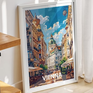 Vienna travel print - Austria, Vienna travel poster, Austria travel poster, Austria cityscape wall art, unique city art decor