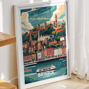 Bristol art print - England, Bristol art poster, England travel poster, United Kingdom wall art, English art decor