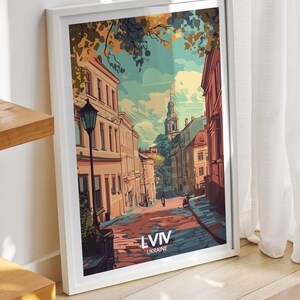 Lviv travel print - Ukraine, Lviv travel poster, Ukraine travel poster, Ukraine cityscape wall art, unique city art decor