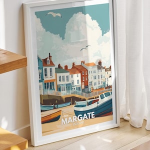 Margate art print - England, Margate travel poster, England travel poster, United Kingdom wall art, British art decor